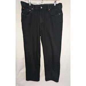 Levi Strauss 550 Relaxed Fit Jeans Mens W40 L30‎ Black Denim Minimalist
